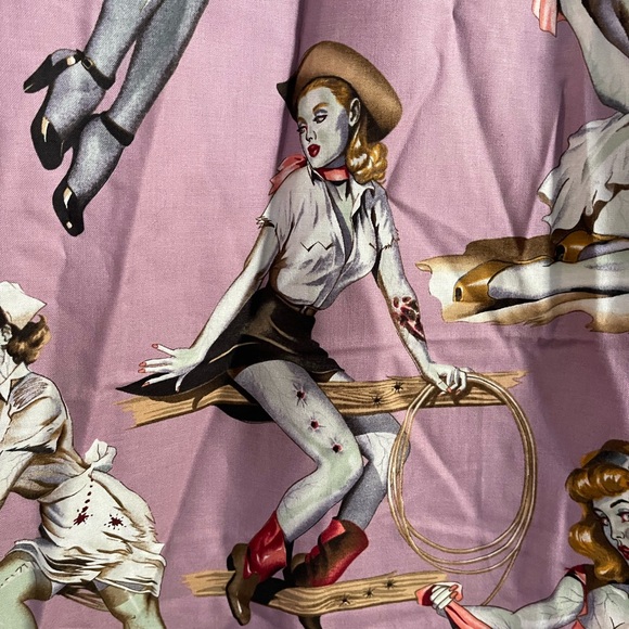 Beauties & Brains zombie pinup girl fabric by Alexander Henry - Picture 4 of 8